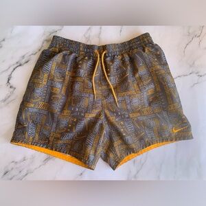 Nike Men’s Large Swim Trunks Nike All Over Print with 2 side Pockets Grey/Orange